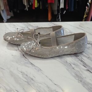 Zara Elegant Sequin Ballet Flats